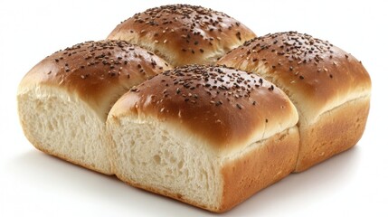 Freshly Baked Soft Rolls with Sesame Seeds on Top