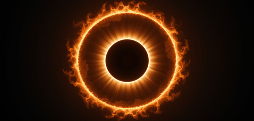 Fototapeta premium A breathtaking solar eclipse occurs, revealing a ring of fire around the moon as it partially covers the sun, astonishing skywatchers in various locations during the event