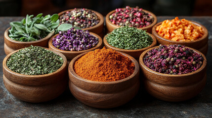 [Organic spice bowls] Organic Spice Bowl with Fresh & Dried Herbs Cooking Essentials