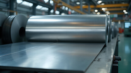 Steel or galvanized roll in the factory
