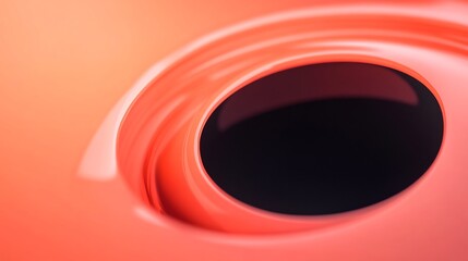 Abstract swirling coral forms a hypnotic vortex with deep shadow. AI Generated