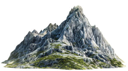 Mountain as natural monument on transparent background