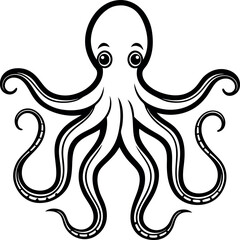 Octopus line art octopus logo. Isolated octopus