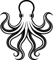 Octopus line art octopus logo. Isolated octopus