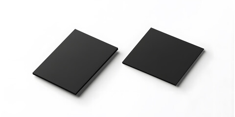 Two blank black cards on a white background. Perfect for mockups or branding.