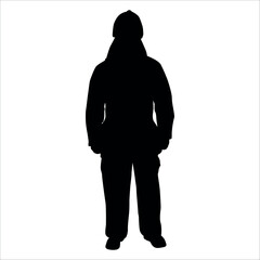 Black Firefighter silhouette Vector illustration