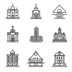 set of buildings