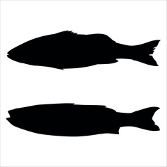 Black Fish silhouette vector illustration