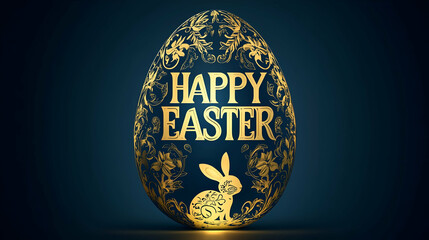 Happy Easter Poster. Rabbit and Egg concept. Aseason of rebirth and new beginnings. Easter celebrations poster art. 