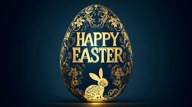 Happy Easter Poster. Rabbit and Egg concept. Aseason of rebirth and new beginnings. Easter celebrations poster art. 