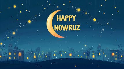 Naklejka premium Happy Nowruz Poster. Nowruz celebration art. Persian starting of new year. Beginning of Spring.
