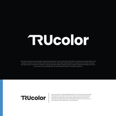 TEXT trucolor Blue and Black Modern Logo Typography Free Vector
