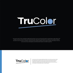 TEXT trucolor Blue and Black Modern Logo Typography Free Vector