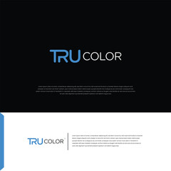 TEXT trucolor Blue and Black Modern Logo Typography Free Vector