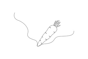 Carrot Continuous one line design Vector Illustration