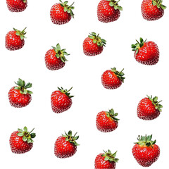 Strawberries isolated on transparent background.
