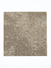 the texture of a brown carpet in the form of a square on a white background
