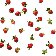 Strawberries isolated on transparent background.