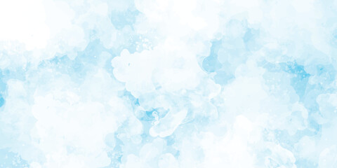 white cloud on blue sky watercolour painting blue sky overcast above the cloud in vector view beautiful cloudscape for background

