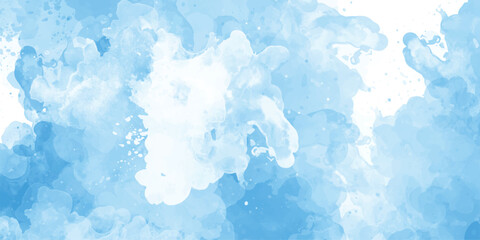 white cloud on blue sky watercolour painting blue sky overcast above the cloud in vector view beautiful cloudscape for background

