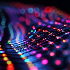 Abstract patterns showing ionic conductivity with glowing visuals