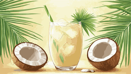 coconut cocktail on the beach