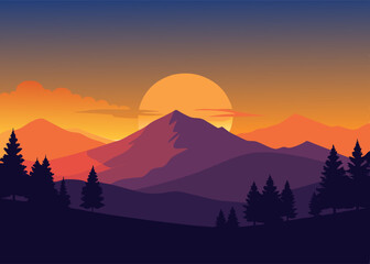 sunrise in mountains
