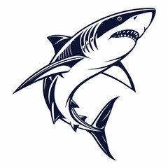 Fototapeta premium shark cartoon isolated on white