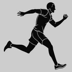 running athlete silhouette vector design art and illustration