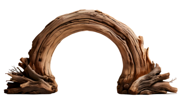 wooden arch isolated on transparent background