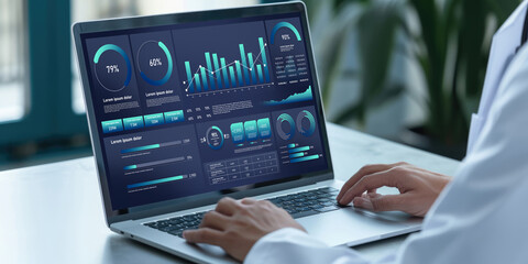Business data dashboard provide business intelligence analytic for marketing strategy planning...