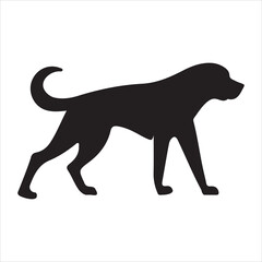Dog Silhouette Graphic a black silhouette of a dog in a standing
