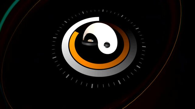 Yin and Yang. Animation. Symbol, Sign, Illustration