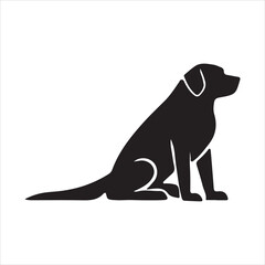 Dog Silhouette Icon a black silhouette of a dog in a standing