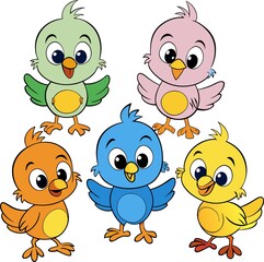 Fototapeta premium Cartoon baby-Birds