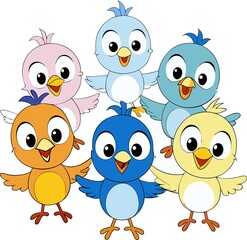 Fototapeta premium Cartoon baby-Birds