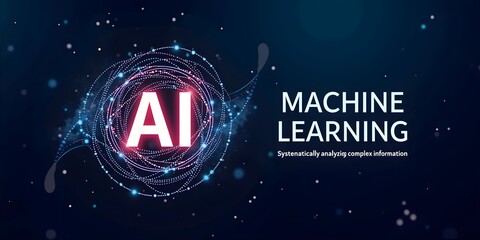 Naklejka premium artificial intelligent machine learning