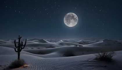 Full moon over desert