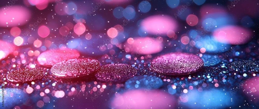 Wall mural cinematic pattern of soft bokeh lights weaving an enchanting visual texture