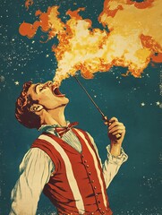 Vintage circus style poster with