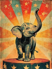 Vintage circus style poster with