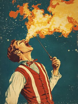 Vintage circus style poster with
