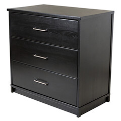black chest drawer on transparent background