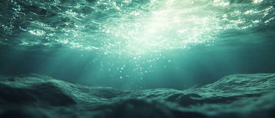 Exploring the tranquil beauty of underwater waves and light reflections in aquatic environments