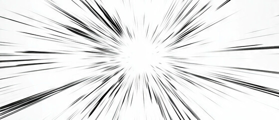 Radiating black ink lines from a central point create a striking seamless pattern