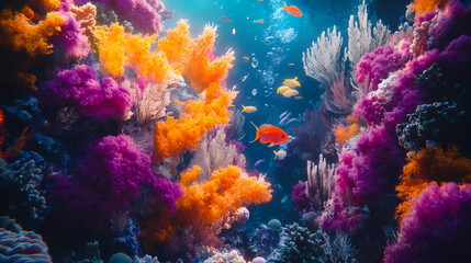 Fototapeta premium A vibrant coral reef teeming with life. Vibrant Reef. Illustration