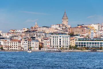 View of the Galata Tower from the Bosphorus.