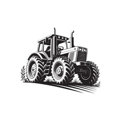 tractor-silhouette--vector--white-background illustration 