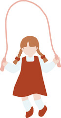 縄跳びをしている女の子