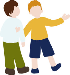 雑談や悩み相談をしている男の子